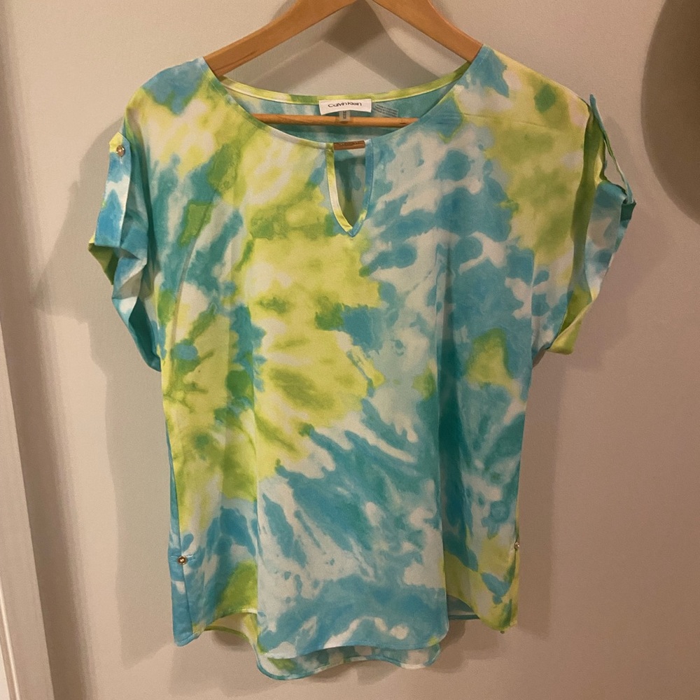Calvin Klein Women’s Blouse Medium Tie Dye